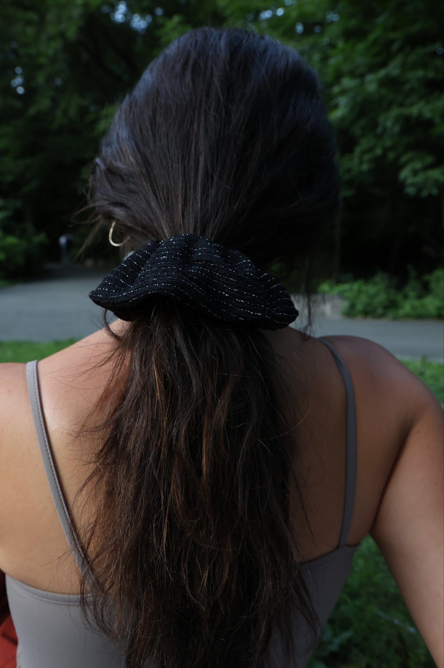 Black & Silver XL Scrunchie