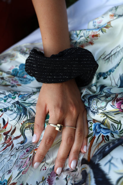 Black & Silver XL Scrunchie